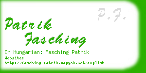 patrik fasching business card